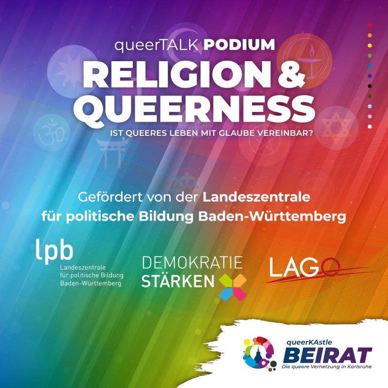 Einladung zum queerTALK Podium am 14. November 2024 im Queeren Zentrum, Liebigstraße 10-12, Karlsruhe